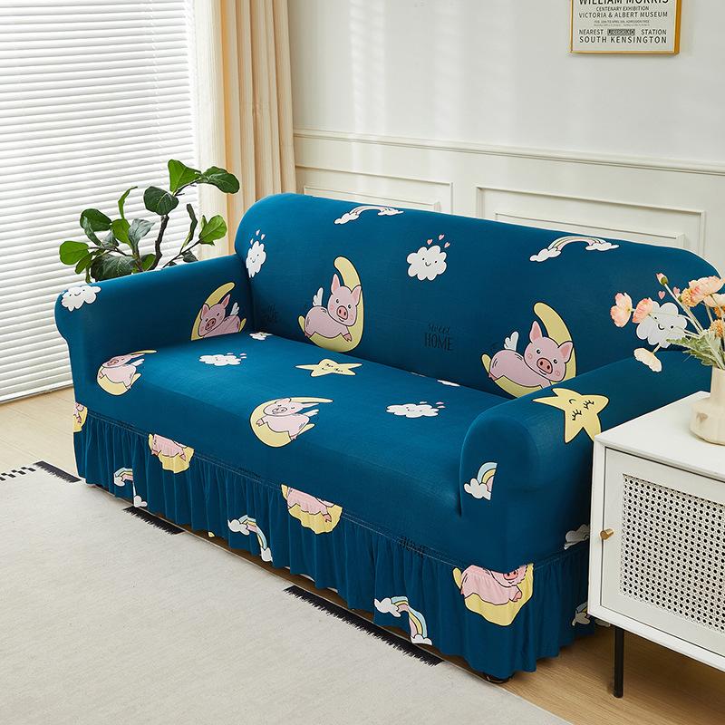Elastic Sofa Cover All-Inclusive Cover Nordic Style Sofa Cover Non-Slip Fabric Skirt Sofa Cover