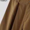 INCERUN Men Zip-up Waist Straight Pants Long Suits Trousers