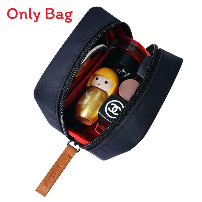 Portable Travel Makeup Bag With Nylon Material Compact Organizer For Cosmetics And Toiletry Storage