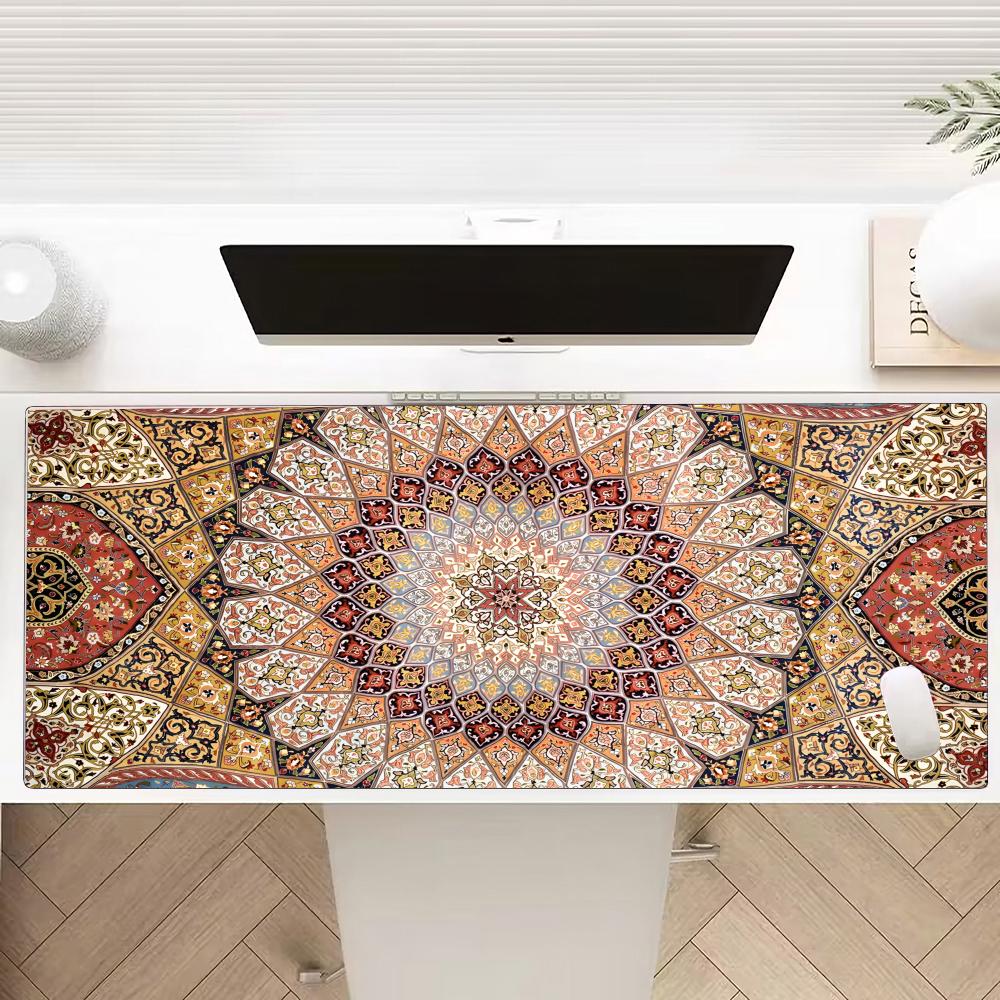 Iranian Carpet Mouse Pad Multiple Sizes Large Square Computer Office Game Table Mats Rubber Anti-slip Mousepads
