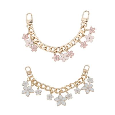 Short Purse Chain Straps  Replacement Flower Charm Decorative Bag Chains for Handbag Wallet Crossbody Shoulder Bag