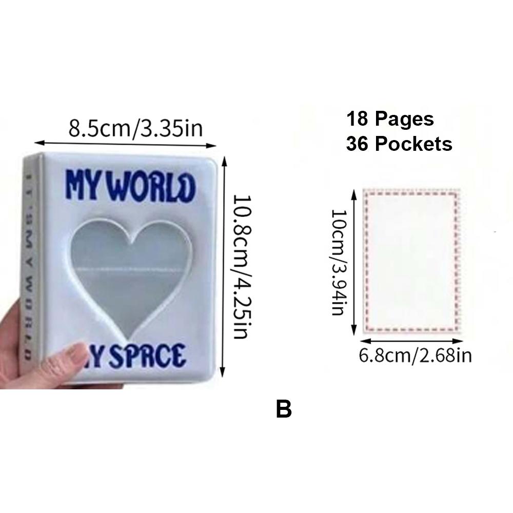 

36/64Pockets Photocard Binder Photo Album Kpop Photocard Storage Collect Holder Heart Hollow Book