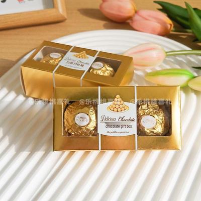 Goldene Ferrero Schokolade Leere 2-teilige Hochzeitsgastgeschenk-Geschenkbox