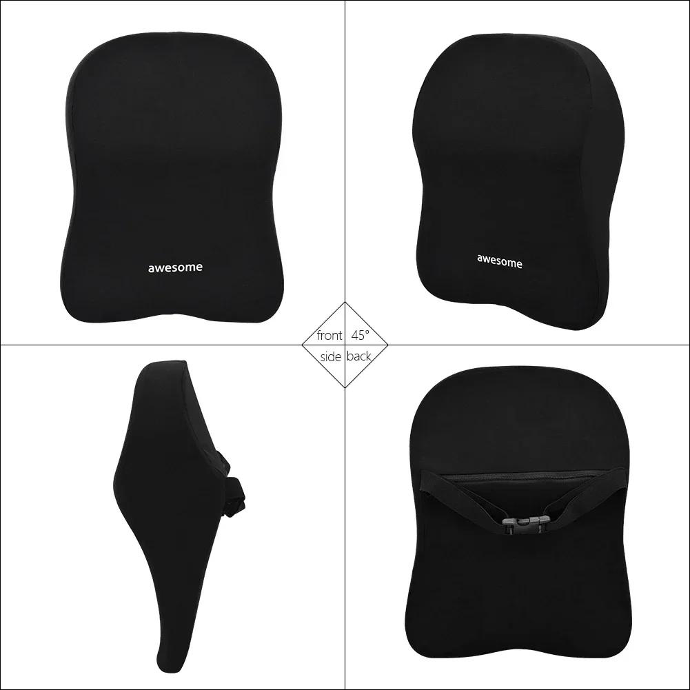 Car Lumbar Back Support Headrest Neck Pillow Memory Foam Lumbar Pillow Soft Neck Pillows Cushion Car Seat Cushion