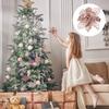 12pcs Christmas Tree Flower Garland Hanging Decor Poinsettia Simulation Flowers Festive Ornament For Holiday Fireplace Xmas Eve