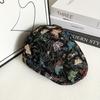 Retro forward hat for men and women, small trendy butterfly peaked cap, fashion jacquard big head beret