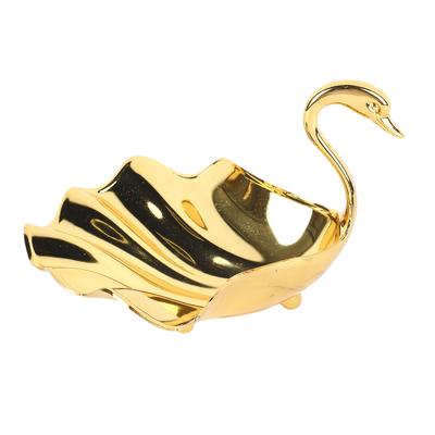 Gold Peacock Fruit Bowl Nordic Style Metal Candy Dishes Decorative Key Holder Bowl Snack Tray for Home Decoration