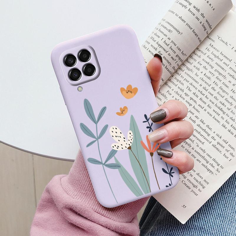 For Samsung Galaxy M33 M53 5G Case Cute Fashion Heart Flowers Soft Silicone Bumper Cover For Samsung M13 M15 M55 M35 Fundas TPU