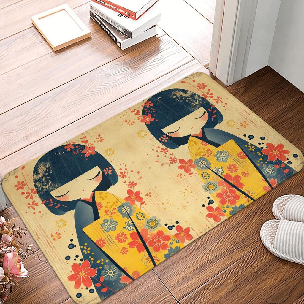 Japanese Sakura Flowers Cherry Blossoms Doormat Mat Anti-Slip Bath Kitchen Bedroom Rug Carpet 40*60cm