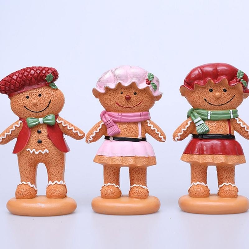 Christmas Decorations Gingerbreads Man Figurine Christmas Statue Sculpture Home Xmases Party Winter Decors Centerpieces