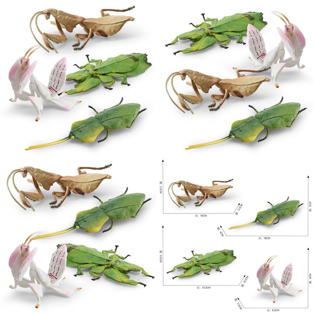 Exquisite Pvc Insect Figures Collection Including Leaf Mantis Stick Insect And Dead Leaf Mantis