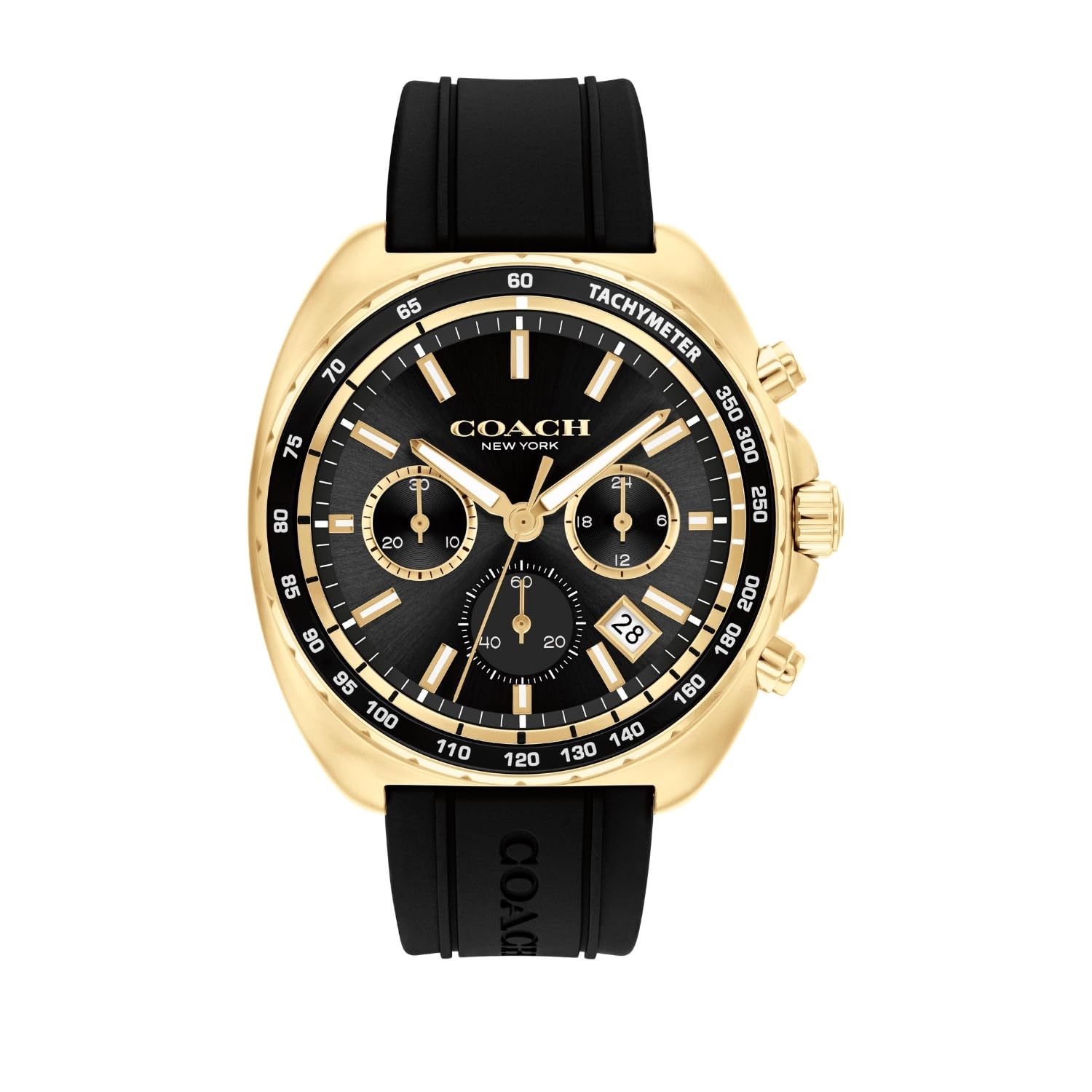 

Coach Charter Qtz Fashion Chrono Tonneau Dial Jet Classic Men s Watch, Black,