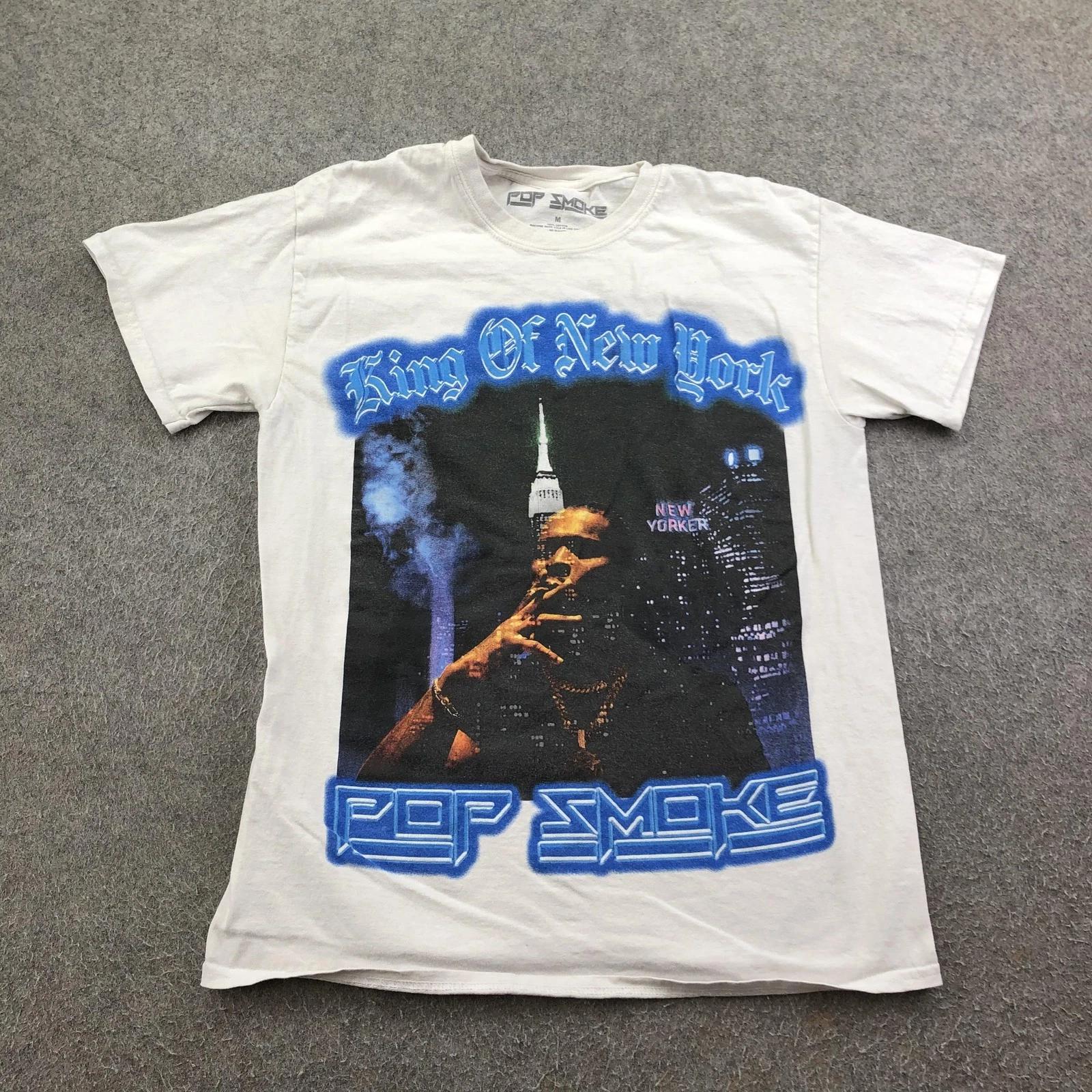 Pop Smoke Shirt Mens Medium White King Of New York Graphic Tee Rap Hip Hop S