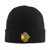 1pc Camino De Santiago Symbol Large Yellow Scallop Shell Warm Knitted Cap Bonnet Hat Autumn Winter Outdoor Beanies Hats Unisex Adul