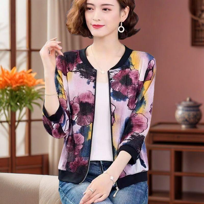 Mom's Stylish Spring/Summer Short Cardigan - Middle-Aged Women's Lightweight Fashion Outerwear