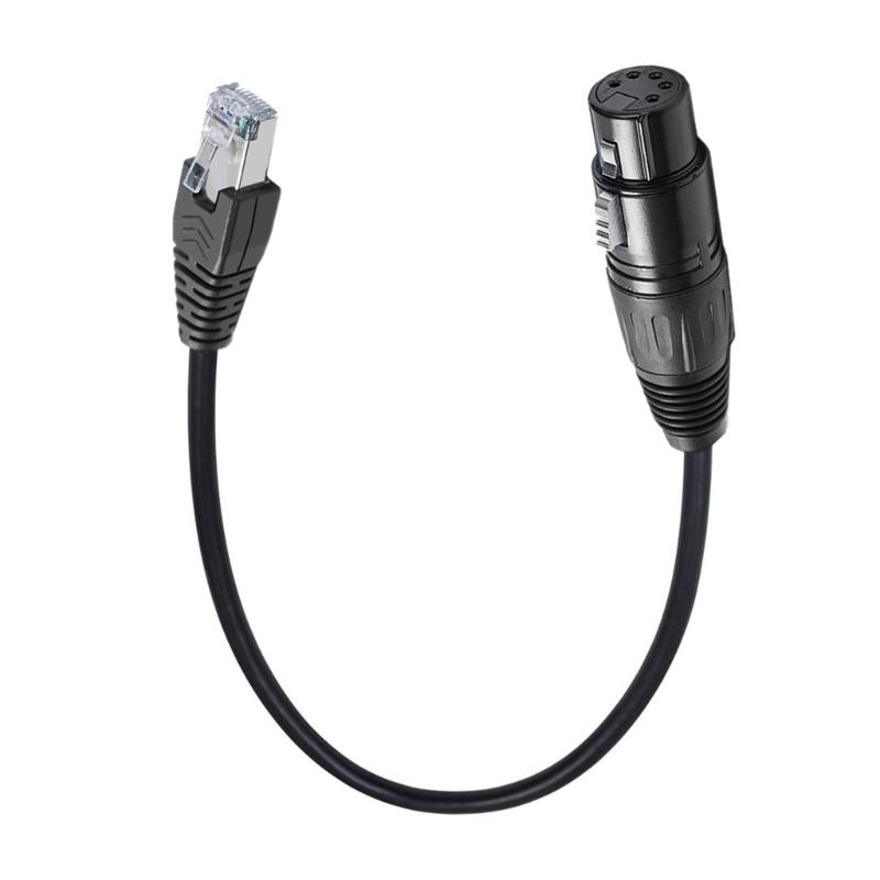 Locking XLR5P to RJ45 Signal Converters Cable Flexible PVC Shield for Mixer Amplifiers for Stage Systems 19.69in