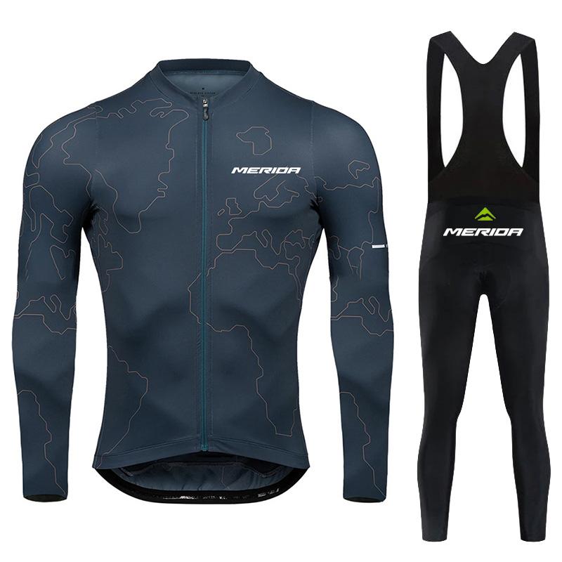 

Новые осенние велосипедные джерси Merida для мужчин, дышащие, с длинным рукавом, униформа, быстросохнущая рубашка для шоссейного велосипеда, весенняя велосипедная одежда M