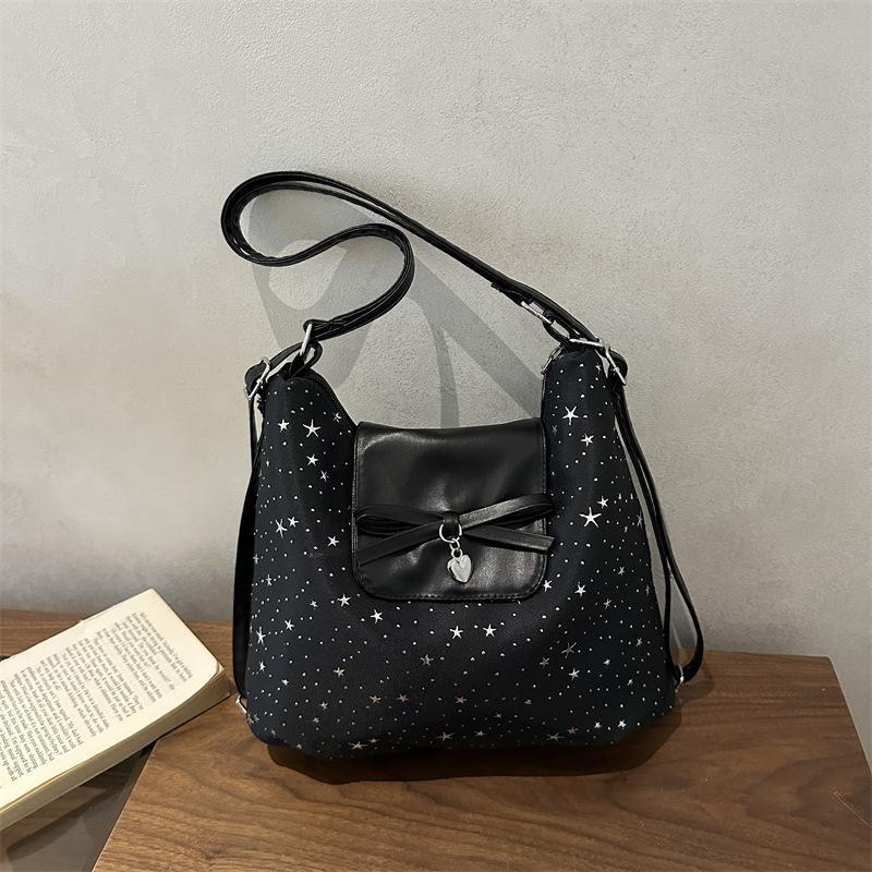 Korean Aesthetic Polka Dot Tote Bag Casual Waterproof Fabric Handbag for Ladies Daily Shopping