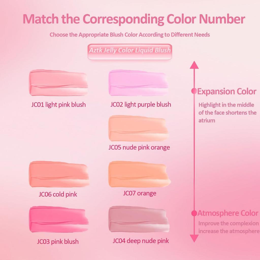 AZTK Liquid Blusher Jello Color Powder Moisturizing Highlight Beauty Expands Contracts Cheek Matte Face Makeup