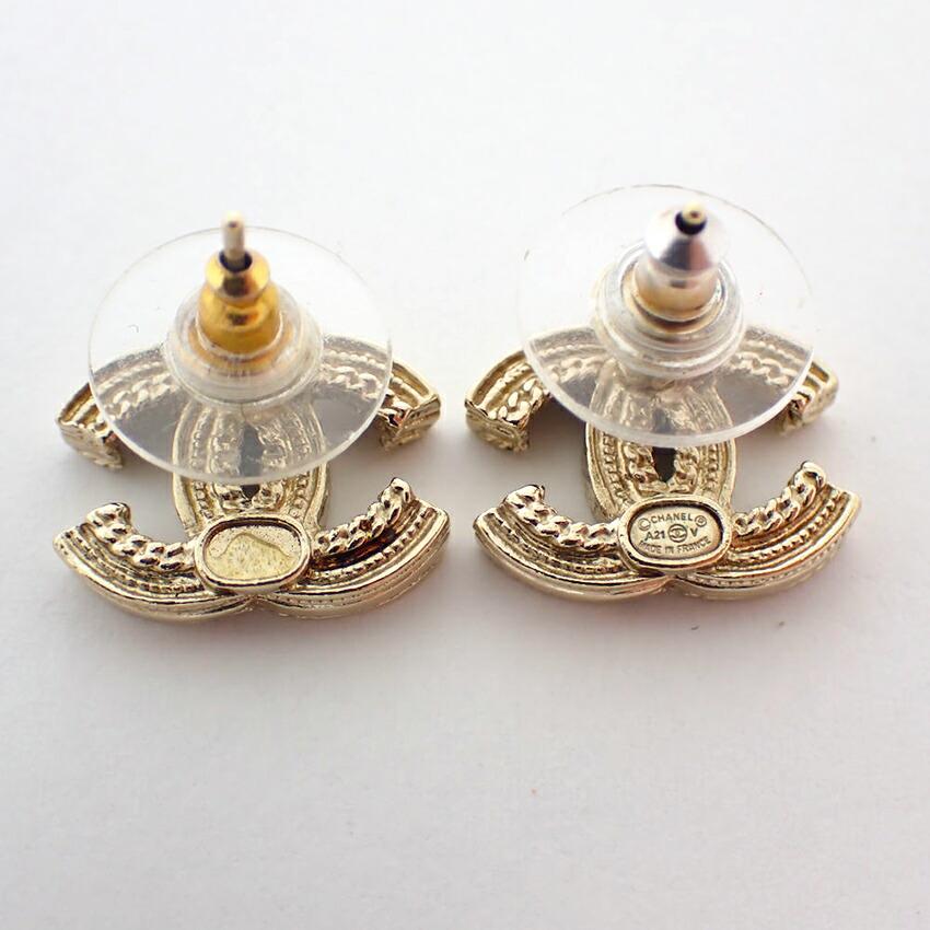 [Pre-owned] CHANEL Coco Mark Faux Pearl Earrings/j55-49