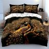 "Peacock Art Three-Piece Set Decor" Soft Skin-Friendly Bedding Set Includes 1 Duvet Cover And 2 Pillowcase, Gift