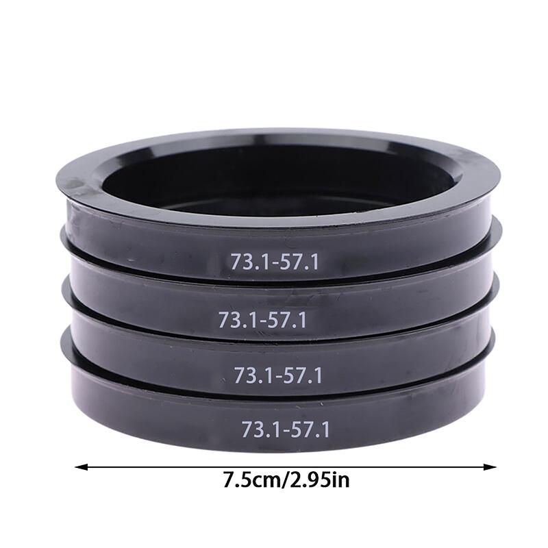 Aluminum Alloy 4Pcs Wheel Hub Center Ring Car Wheel Bore Collar 66.1-57.1,67.1-57.1,67.1-60.1,67.1-66.1,74.1-72.6