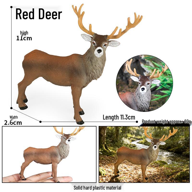 Miniatur-Dschungeltier-Simulationsspielzeug-Set: Reh, Fuchs, Eichhörnchen, Elch, Waschbär, Schwein, Kaninchen