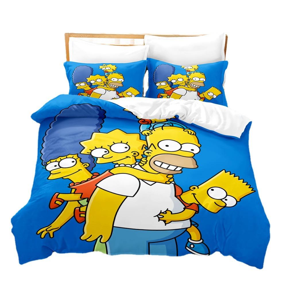 3D Digital Printing Simpson Three-Piece Bedding Set
