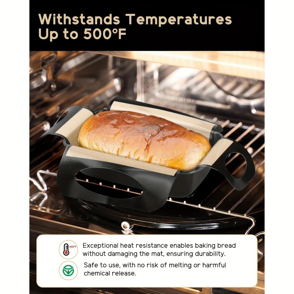 Reusable Silicone Bread Loaf Pan Liner, Food-Grade Silicone Bread Sling, Loaf Pan Lifters - Easy Clean Dough Transfer Tool