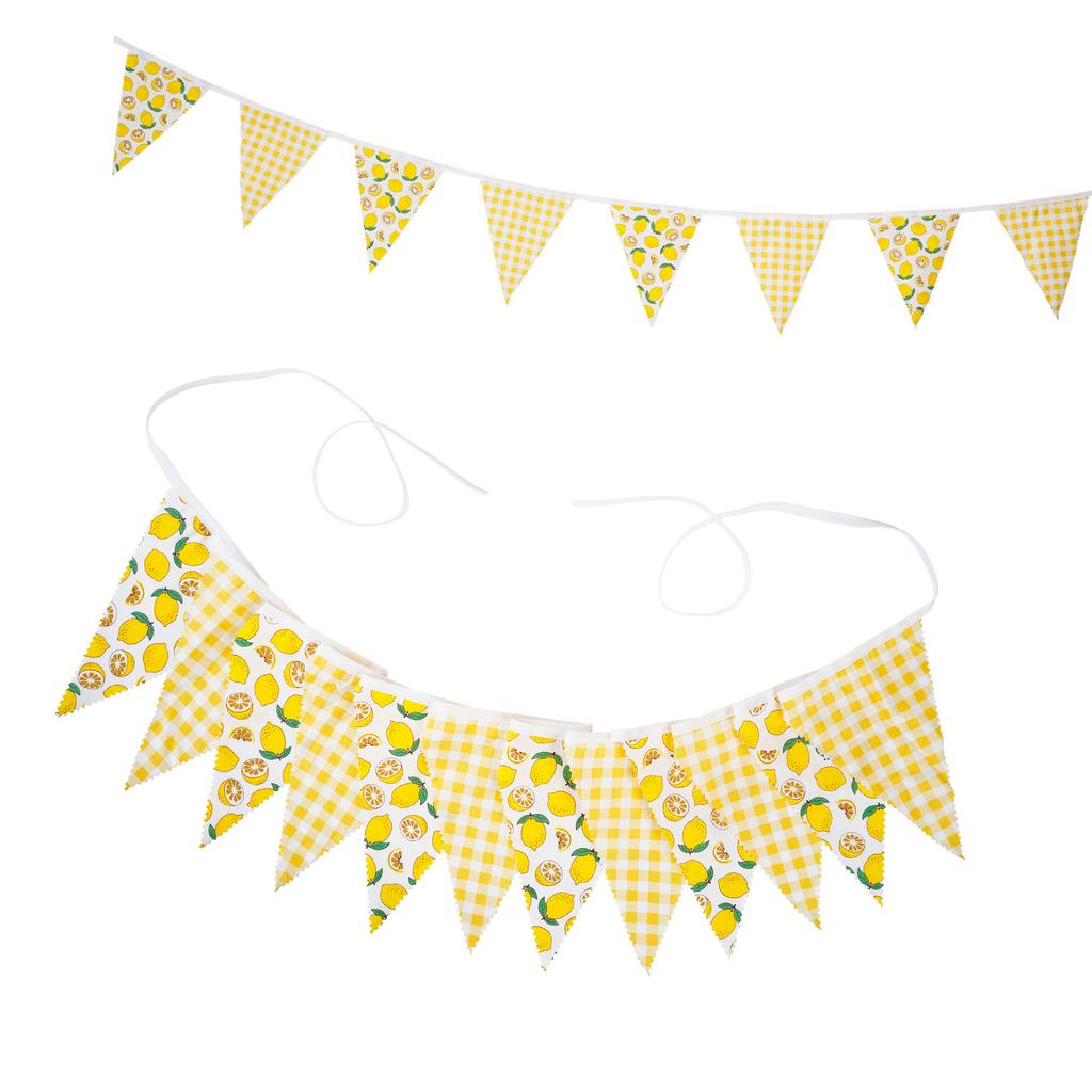 12Pcs 3.2M Long Wedding Banner Fabric Pennant Flags Wedding Hanging Decorations For Holiday Party Indoor and Outdoor