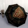 Celtic Symbolism Raven Pattern Umbrella, Portable and Foldable Design, 8 Ribs, a Casual Accessory for Halloween, Christmas, and Birthday Gifts.