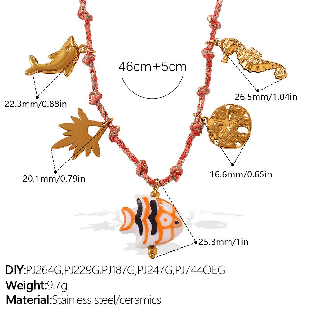 Fashion DIY pendant bracelet stainless steel gold-plated non-fading strawberry cherry necklace jewelry women