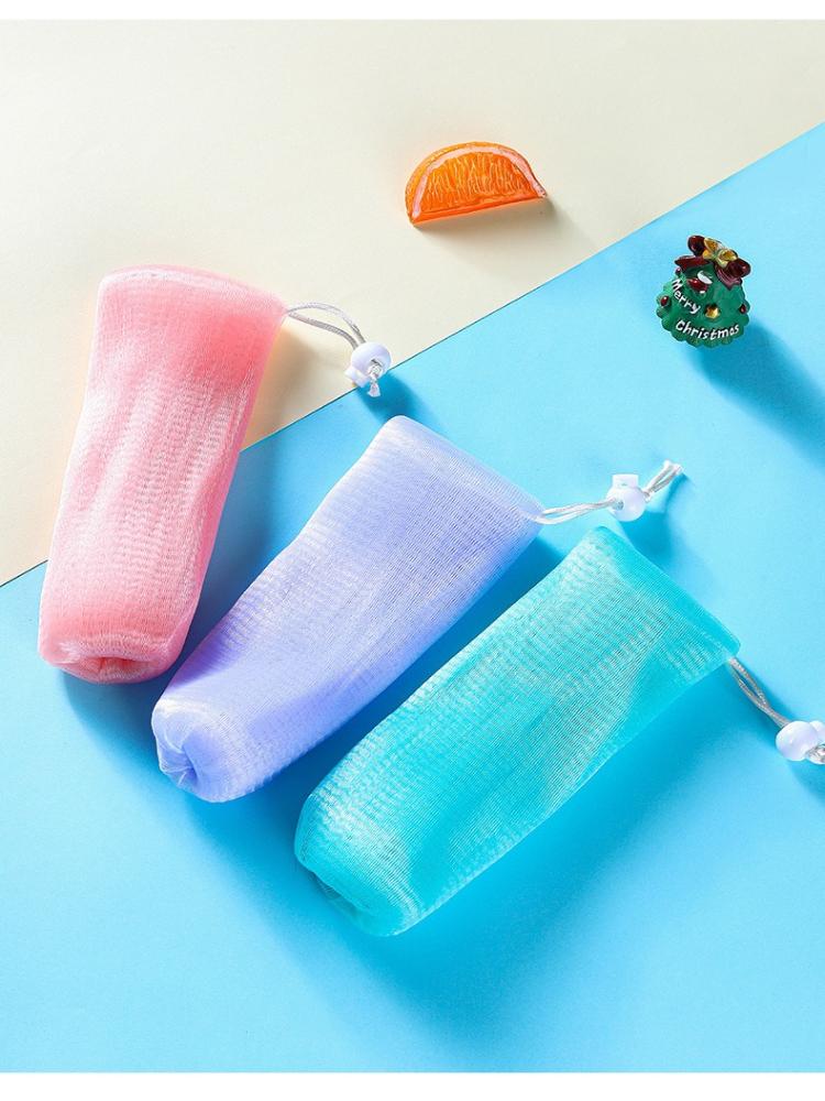 2Pcs Hanging Thickened Shower Gel, Facial Wash, Handmade Soap Foaming Net Bag for Bathroom Supplies