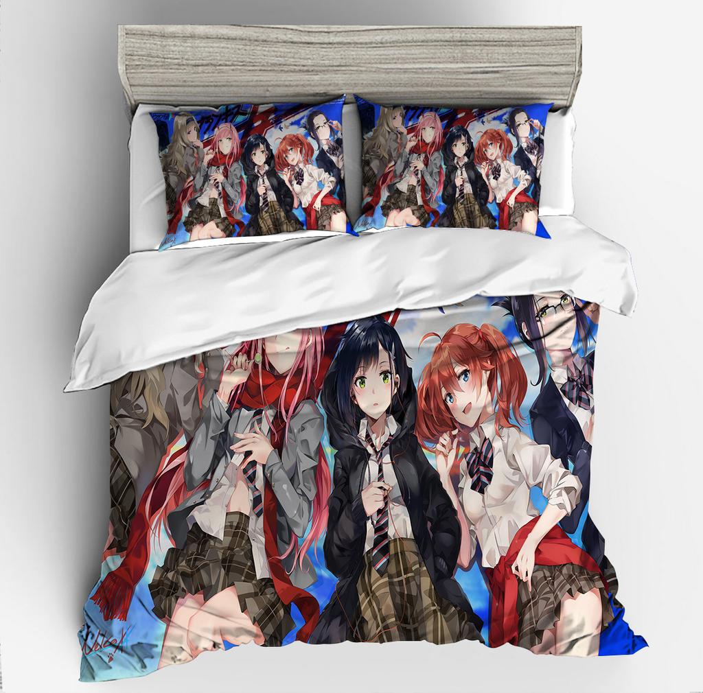 3D Digital Printing Animation Series Hatsune Quilt Cover Three-Piece Set Thickened