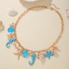 Beach Resort Style Jewelry Set, Versatile Starfish Shell Bracelet Bohemian Niche Summer Necklace