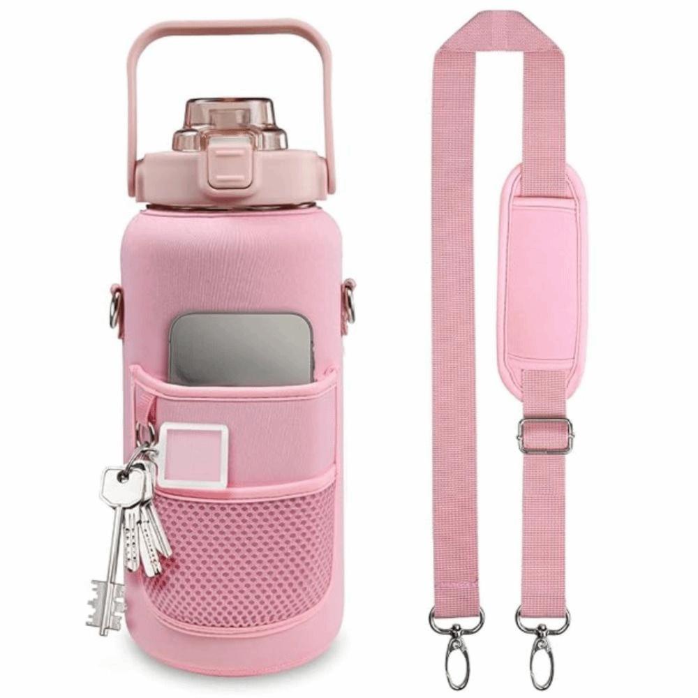 Neoprene Sport Water Bottle Cover Adjustable Shoulder Strap Tumbler Holder Bag  Tumbler