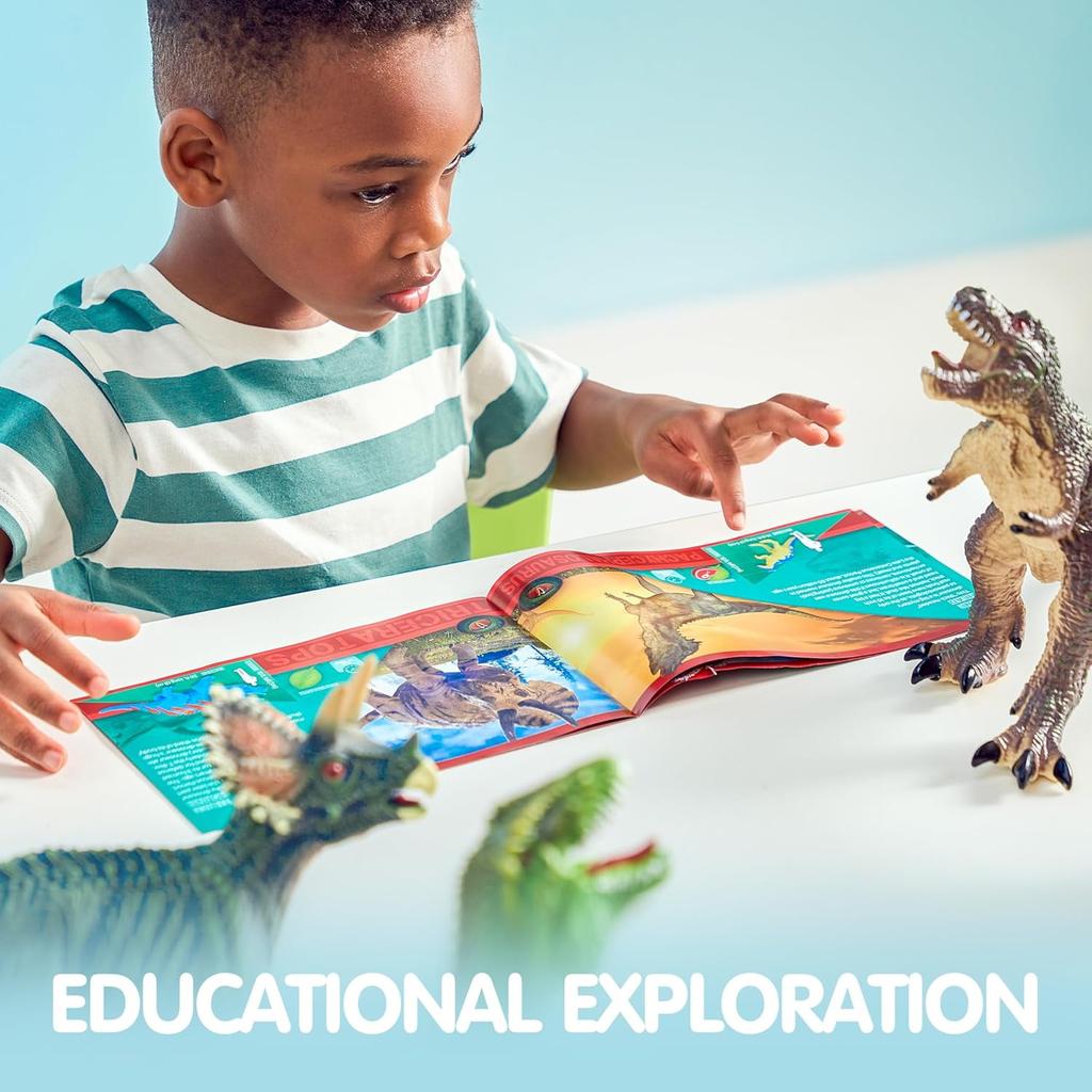 Joyfy 6 Pcs Jumbo Dinosaur Toys Large Soft Dinosaur Figures Realistic Jurassic World Toys for Kids Toys Birthday Christmas Gift