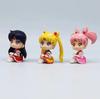 Sailor Moon Anime Figure Q Version Kawaii Sailor Mars Jupiter Mercury Venus Action Figure PVC Collection Model Doll Toy for Kids