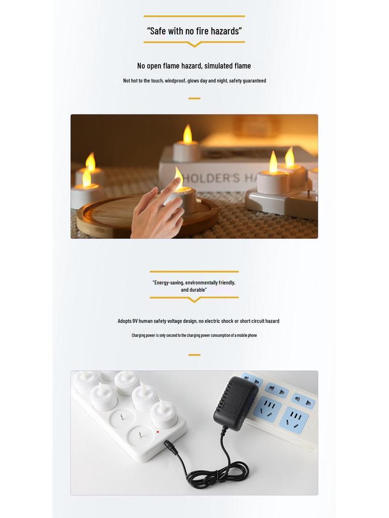 LED Rechargeable Candle Lights: Flame Simulation Christmas Tea Light Decorations