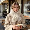 Cozy Neck Wrap for Travel Women Imitation Mink Fur Scarf, Thickened Soft Plush Winter Warm Scarf Warmer, Cold Weather Elegant Shawl Accessory