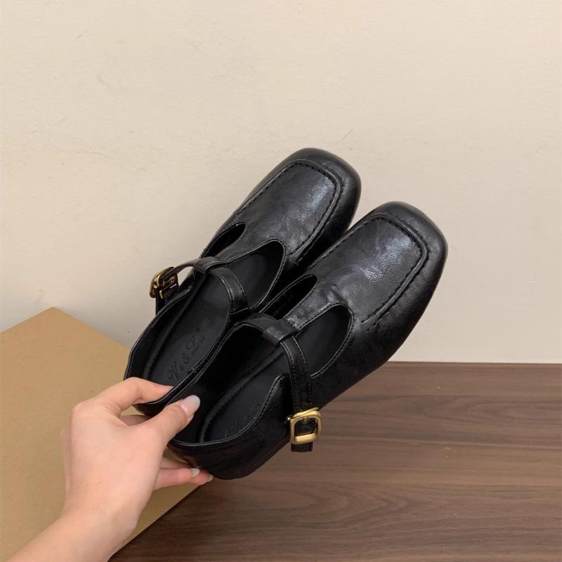 

Версия на мягкой подошве~ ретро коричневые туфли Мэри Джейн на плоской подошве с квадратным носком, осенние новые туфли-лодочки на мягкой подошве, женские на одной педали 39