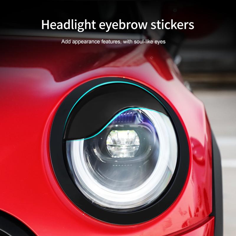 ABS Glänzend Und Matt Schwarz Farbe Wütendes Augenlid Für MINI Cooper F65 F66 F54 F55 F56 F57 R55 R56 R57 R58 R59 Auto-Scheinwerferaufkleber