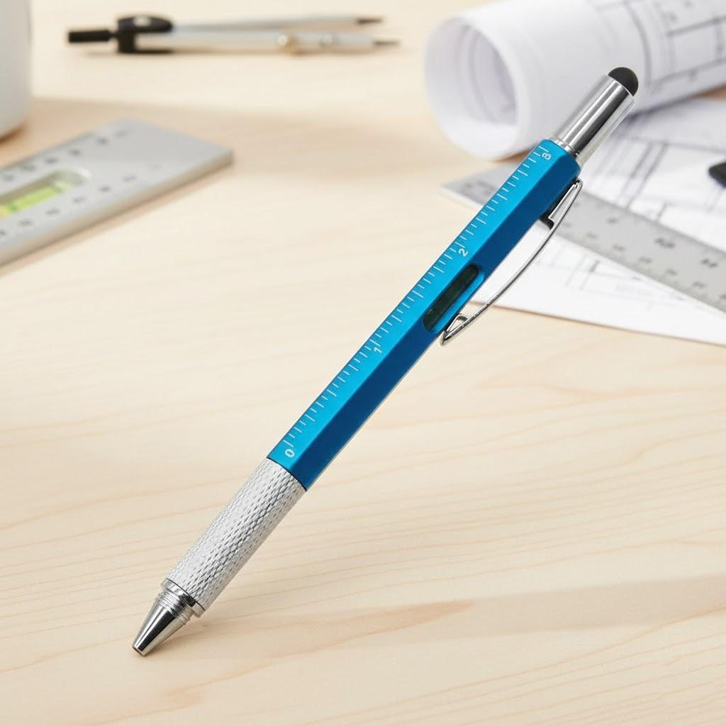 Multifunction Ballpoint Pen Technical Ruler Screwdriver Stylus Touch Screen Modern Office Tool