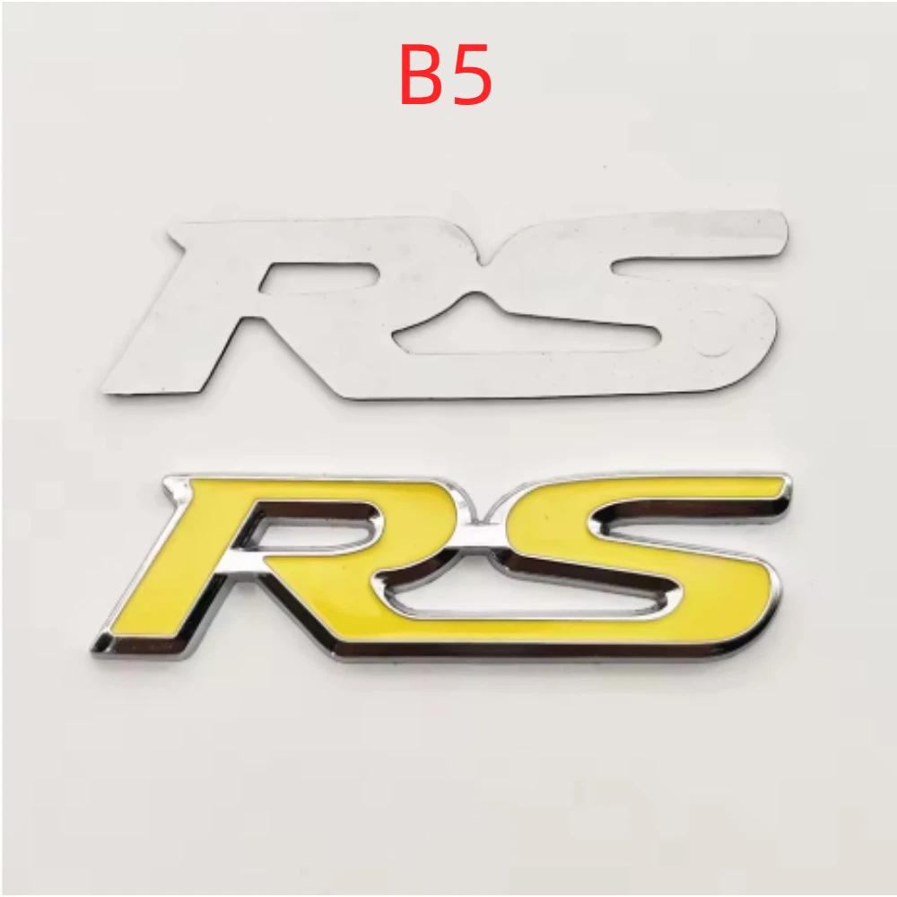 3D Metal Car Front Grille Emblem RS Logo Badge Rear Trunk Fender Sticker