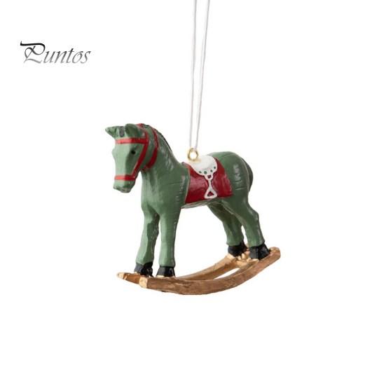 

Рождественский кулон в стиле ретро, ​​милый цветной 3D мультяшный лошадка-качалка, подвесное украшение из смолы для рождественской елки, рождественское украшение для дома и праздника зелёный