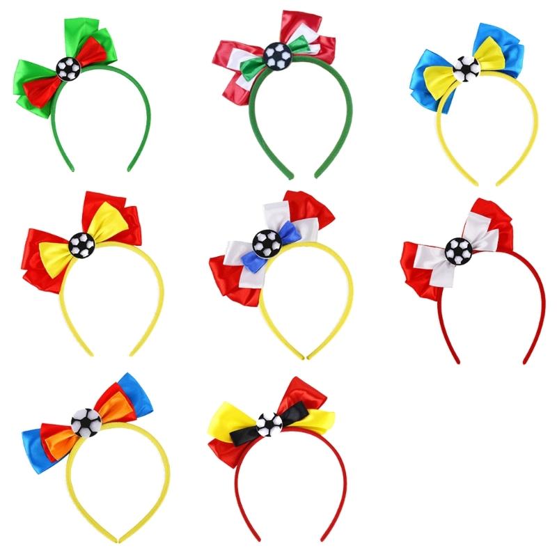 Teen Soccer Bowknot Shape Headbands Woman Student Cheerleading Game Gatherings Hairband Plastic Carnivals Hair Hoop