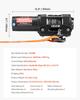 1587 kg Electric Winch, 12V DC ATV/UTV Winch with 5.5 mm x 10 m Synthetic Rope & Wired Remote Control, IP55 Waterproof, Aluminum Housing Fairlead