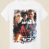 Camiseta blanca unisex inspirada en pster de pelcula japonesa Seven vintage Washed Versatile Stylish Soft Comfortable