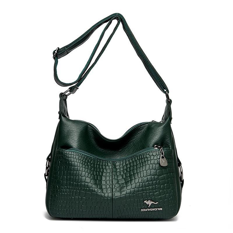 Middle Aged Women's Crossbody Bag New Stone Pattern Small Square Bag Style Simple and Fashionable One Shoulder Crossbody Bag