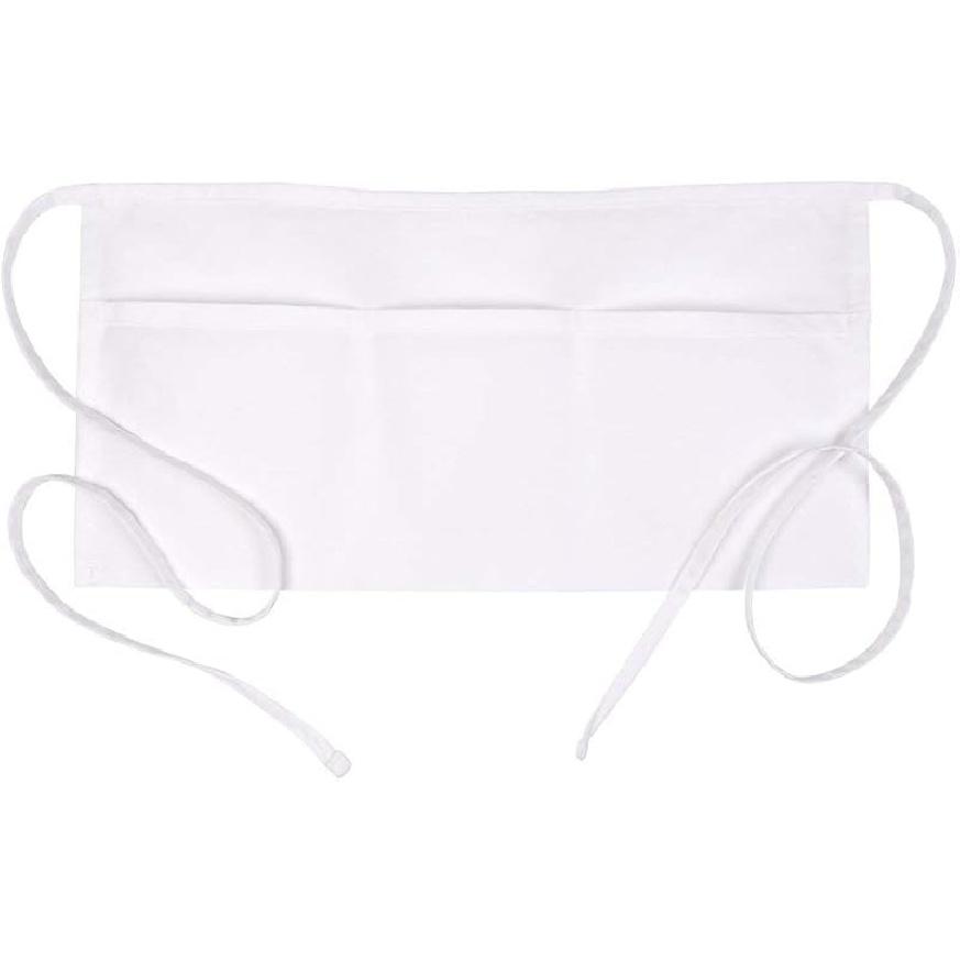 FAME 3 Pocket Waist Apron F9-34  L X 23  W - 65/35 Poly/Cotton Twill - Waitress/Waiter Apron - One Size Fits Most - Unisex One Size белый
